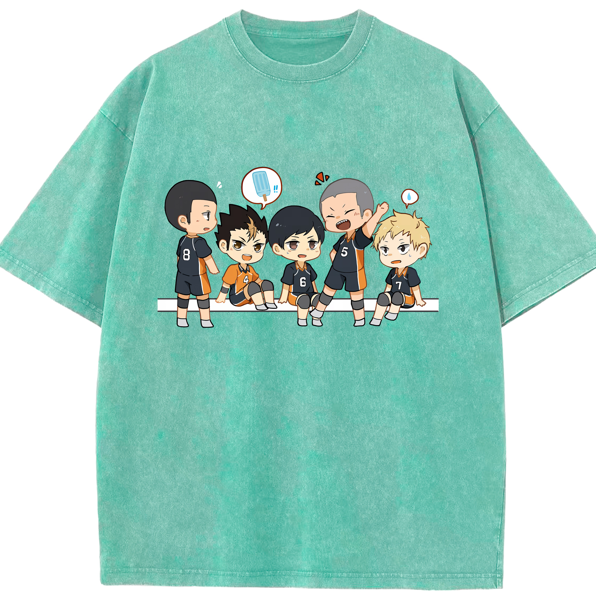 （画像用） ハイキュー!! Haikyu!! 綿100% ヴィンテージ風 半袖Tシャツ（フロントプリント）